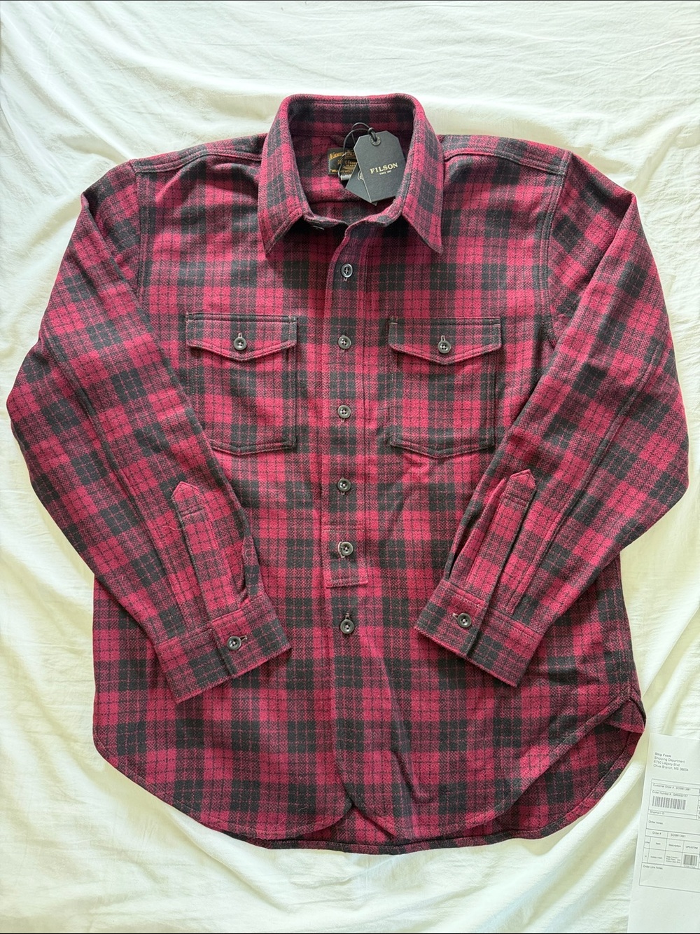 NWT Filson Archive Wool Plaid Button-Down Shirt Men’s L